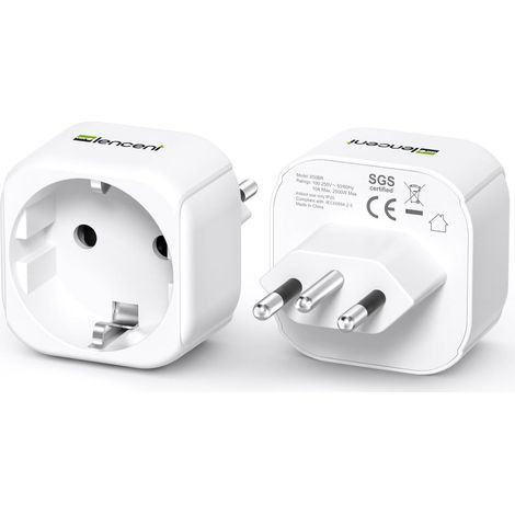 Adaptateur Prise Brésil, Adaptateurs de Voyage Type N pour Brésil vers France, Prise brésilienne Protection Sécurité pour Déplacement Vacances pour Voyage au Bresil, 2 Pièces (1/5)
