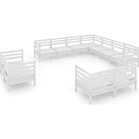 Maison Exclusive - 11-tlg. Garten-Lounge-Set Massivholz Kiefer We (1/5)