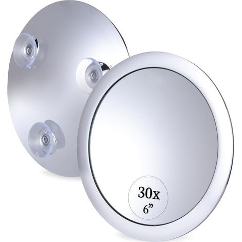 Magnifying Mirror, 30x Magnification, HD Glass, Strong Suction Cup, For Bathroom and Makeup (1/5)