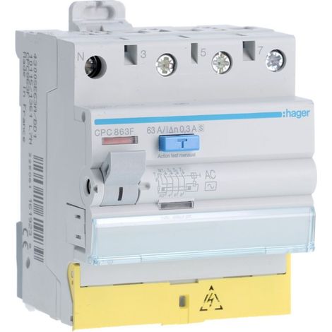 ID 3P+N 63A 300mA ACS BD - INTER. DIFF. TETRA. HAGER CPC863F (1/5)