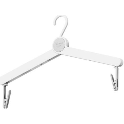 Blanc (233x46x17cm), Charge 2kg Cintres Pliables Portatifs Porte vêtements de Voyage Compact avec Pince 180°, pour Hôtel, Croisière & Camping (1/5)