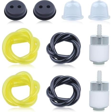2 Kit Tuyaux d'Essence Durite avec Filtre et Ampoules d’Apprêt Carburant Longueur pour Souffleur Coupe-bordure Tronçonneuse Debroussailleuse, Tuyau de Carburant Flexible Résistant (1/5)