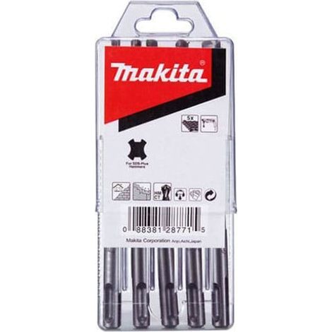Makita – Jeu de 5 forets béton SDS-Plus – 5 à 8 mm – Longueur 110 et 160 mm – Pour perçage rapide dans béton et maçonnerie – D00795 (1/3)