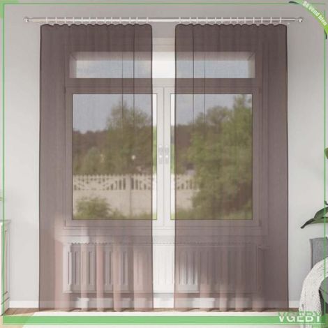 Voilage - FAFEISY - 4102264 - Marron - 100% polyester - Semi-transparent - Lot 2 pcs (1/5)
