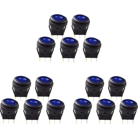 15 Pcs 12 V 20A Etanche Rond on/Off Interrupteur A Bascule Voiture Auto Bateau SPST (1/5)