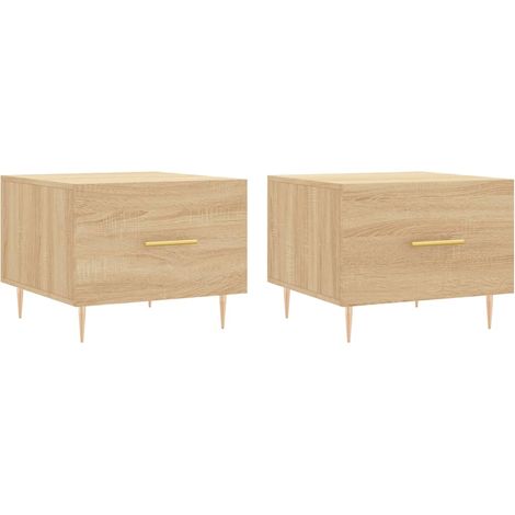 Set di 2 tavolini da caffè, tavolini laterali, comodini con cassetto, 50 x 50 x 40 cm, legno ingegnerizzato e ferro DEC040381