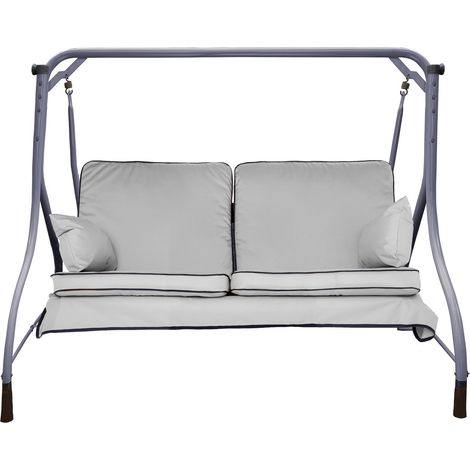 Gardenista Cuscino per altalena da esterno, cuscino per altalena da giardino a 2 posti resistente all'acqua con rivestimento rimovibile facile da pulire, Grigio (1/5)