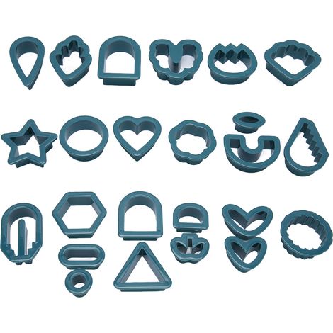 24 pièces emporte-pièces argile polymère DIY bords épaissis sécurité alimentaire pour gâteaux bougies bleu (1/5)