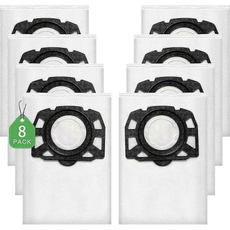 Lot de 8 sacs pour aspirateur KFI 357 compatibles avec les modèles Kärcher WD 2 Plus, WD 3, WD 3 Battery, KWD 1 et KWD (1/4)