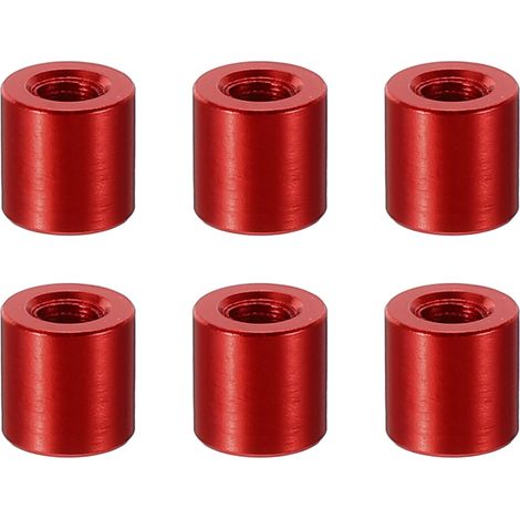 6Pcs Entretoise Filetée M3 en Aluminium 3x6x6mm Rouge (1/5)
