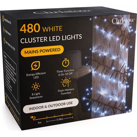 LED Cluster Christmas Lights with Timer (1/5)