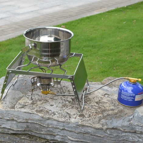 Grill de Barbecue Pliable en Acier Inoxydable, Hauteur Réglable pour Cuisson en Plein Air, Support 20kg (1/5)