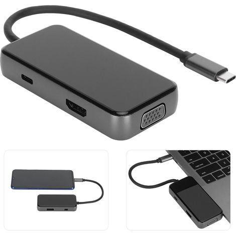 Adaptateur USB-C Multiport Compact PD/HDMI/VGA/DisplayPort/Mini DisplayPort (1/5)
