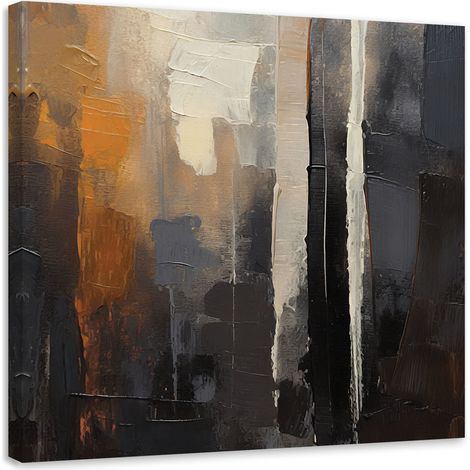 Tableau sur toile Tableau sur toile Abstraction peinte marron 50x50 (1/5)