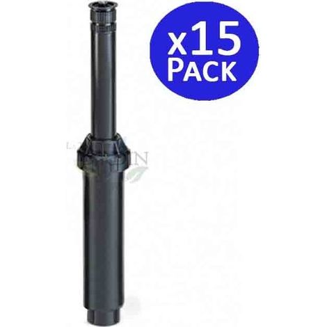 Pack 15 Difusor de riego Rain Bird US410HE Alcance 3 metros, 0 a 360º Aspersor con Elevación 10 cm, Cuerpo 15 cm (1/3)