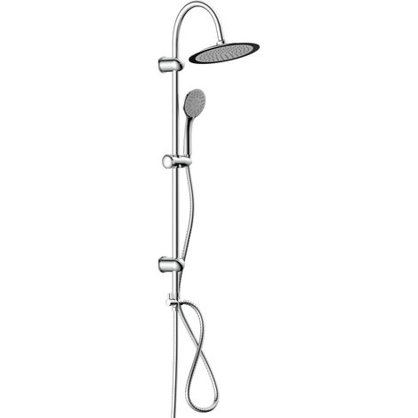 SCHÜTTE Duschsystem ohne Thermostat Dusche Regendusche Edelstahl Brausestange Höhenverstellbar Kopfbrause rund mit Handbrause Dichtung zum Wasser sparen 60050 (1/5)