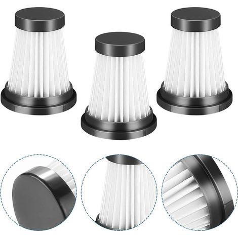 Lot de 3 filtres HEPA pour MOOSOO K12, K12 Pro, K13 Aspirateur sans fil, pour Genius Invictus One 1.0 X7, 2.0 Pièces de rechange pour aspirateur Filtre Filtres de nettoyage ménager (1/5)