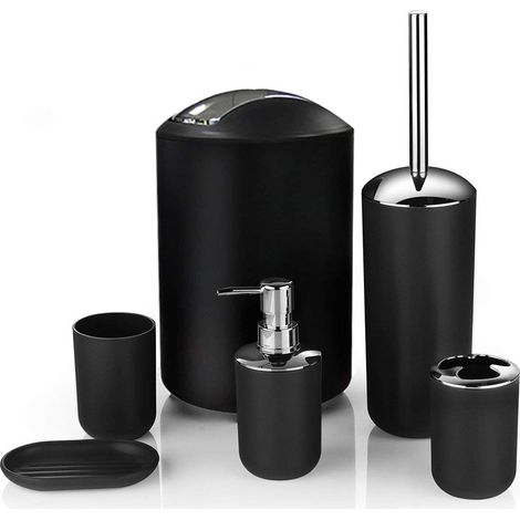 Nouvelle poubelle toilette brosse porte - savon brosse à dents tasse salle de bain plateau Kit Hôtel Six pièces bain set (1/5)