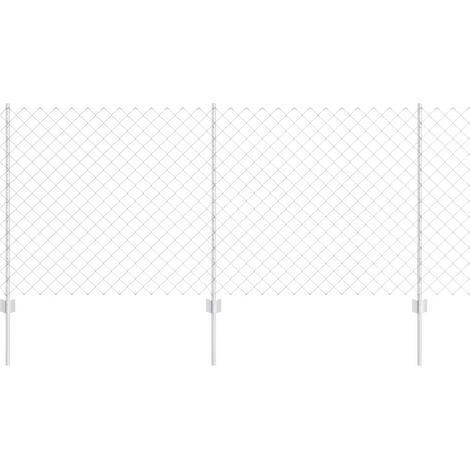 Maison Exclusive - Kettenzaun mit Pfosten 10 x 1 m (B x H) Feuerv