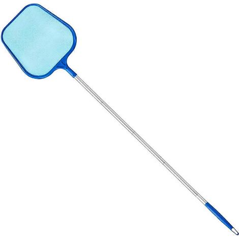 Épuisette de piscine avec perche télescopique, filet robuste pour nettoyer les feuilles et les débris, pour piscine hors sol et bassin. (1/5)