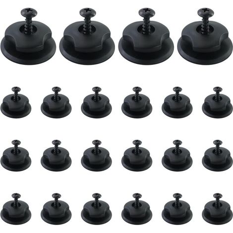 Bardusch A Lot de 22 accessoires de remorque, fixation de bâche avec vis, boutons de bâche robustes, boutons de fixation en plastique, crochets de bâche, remorques, parfaits pour la fixation de filets (1/4)