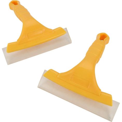 Lot de 2 raclettes en caoutchouc silicone jaune pour vitres, miroirs, douches, vitres de voiture et pare-brise - Essuyeuses pour l'application et le retrait de films teintés (1/5)