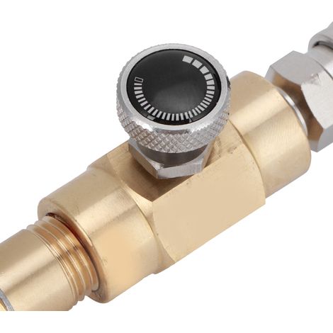 CO2-Flaschenfülladapter, CGA320-Messinganschluss mit Überdruckventil, ASA 1500 PSI Manometer (1/5)