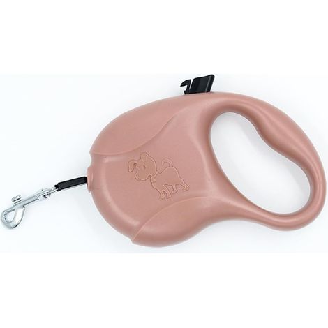 Laisse rétractable pour chien, corde en nylon solide, verrouillable en un clic, convient pour les chiens de petite et moyenne taille, 5 m, café (1/5)