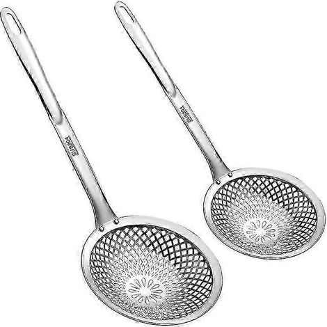 Écumoire, cuillères passoires en acier inoxydable 304, écumoire de cuisson en métal pour friteuse, diamètre 4,3 et 5,9 pouces (1/4)
