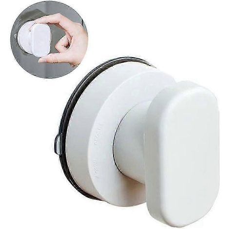 Poignée à ventouse résistante, poignée à ventouse pour paroi de douche, blanche (1/5)
