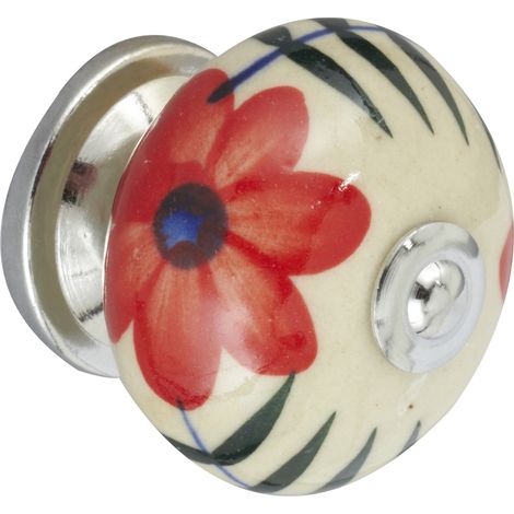 Möbelknopf Mehrfarbige Porzellankugel H.38 x B.40 x T.40 mm REI