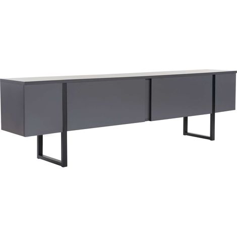 Meuble TV en bois "Serenity" 180 x 30 x 50 cm - Anthracite (1/4)