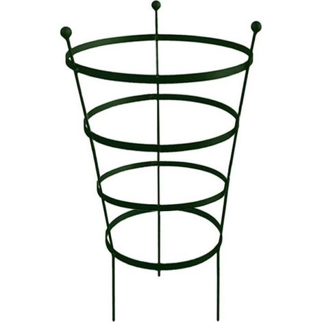 92cm Tall Peony Cage Plant Support - Plastic Coated in Black - Single