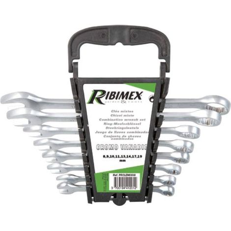 Lot de 8 Clés Mixtes 8-19 mm - Acier 40Cr-V - Embout Ouvert/Fermé - Résistantes et Pratiques - D-Work (1/2)