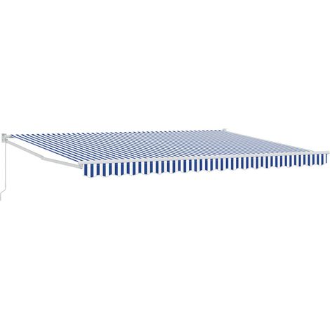 Toldo retráctil Azul y Blanco 4 x 2 m Poliéster y Aluminio vidaXL
