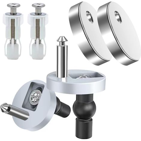 Kit universal de repuestos para asientos de inodoro con tornillos y pernos para la fijación del asiento (3 tipos) (1/5)