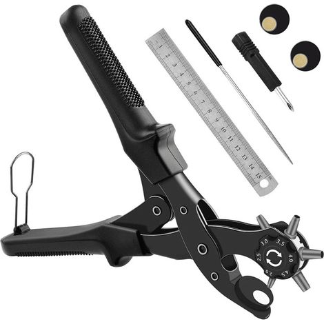Perforatrice à motif pour ceintures et cuir - Idéale pour un usage quotidien, sa conception ergonomique assure un confort optimal... (1/5)
