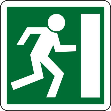 Panneau Indication CE30a – Issue de secours vers la droite – Gamme ECOLIGN – Classe 1 – 350 mm (1/5)
