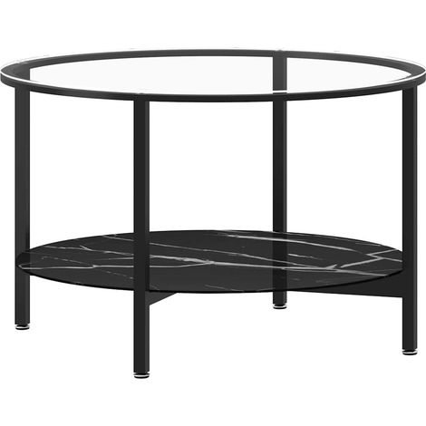 Maison Exclusive - Beistelltisch Schwarz und Schwarze Marmor-Opti (1/5)