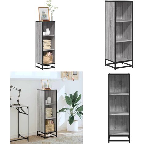 vidaXL Bücherregal Grau Sonoma 33,5x33x107,5 cm Holzwerkstoff (1/5)