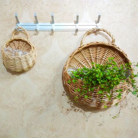 Panier Tressé Accrochable - Pour Plantes - En Fibre Naturelle - Décoration Murale Intérieure Extérieure - Panier à Fleurs Suspendu - 1 Pièce (1/4)