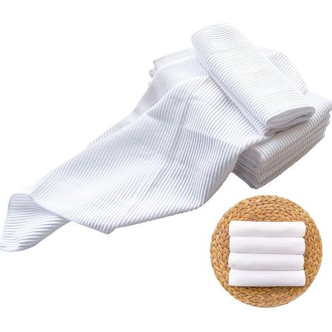 Lot de 4 Serviettes de Cuisine Torchons de Vaisselle Chiffons de Nettoyage Restaurant Lavettes pour Le ménage Cuisine Salle de Bain (1/5)