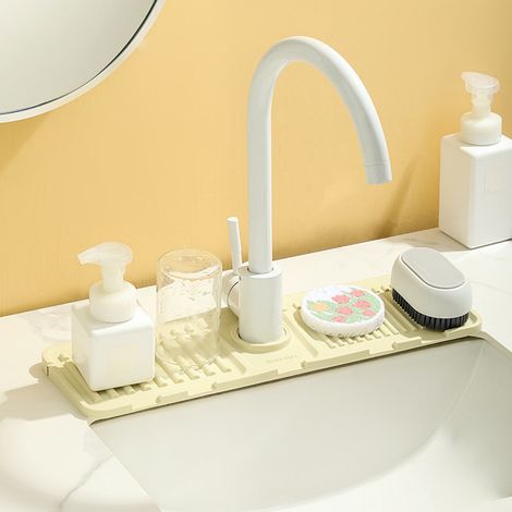 Tapis De Drainage Pour Robinet - En Silicone Alimentaire - Pente De 6° - Antidérapant - Pour Évier Cuisine Salle De Bain - 1 Pièce (1/5)