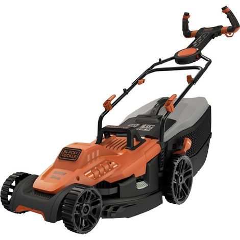Tondeuse Filaire 1600W, Tondeuse à Gazon Electrique 38 cm, 6 hauteurs réglables 20, 30, 40, 50, 60 et 70 mm, Tondeuse avec Poignée 3 Positions, Orange (1/2)