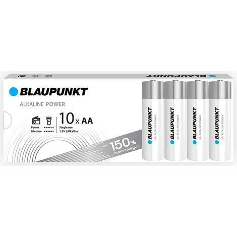 AA Piles alcalines, Paquet de 10, idéales pour Les horloges murales et Les télécommandes, LR6BPO/10CB (1/5)