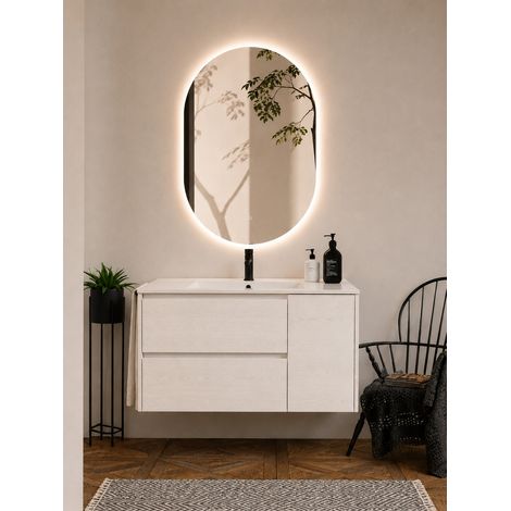 Mueble de baño con lavabo ORIGENBATH ITACA sin espejo 100x40 cm blanco nórdico