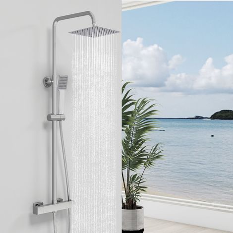 Biubiubath Thermostatic Exposed Shower Mixer Bathroom Large Square Bar Set
