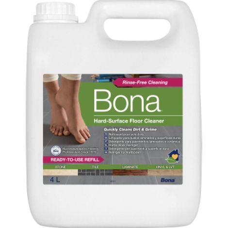 Bona detergente per pietra, piastrelle e laminato 4 L, floor cleaner detergente, detersivo, compatibile con iRobot, prodotto per laminato, cartiucca di ricarica, pulizia linoleum, pulifuga (1/5)