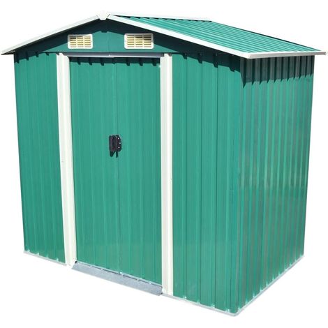 Abri de stockage pour jardin Métal Vert 204 x 132x186 (1/5)
