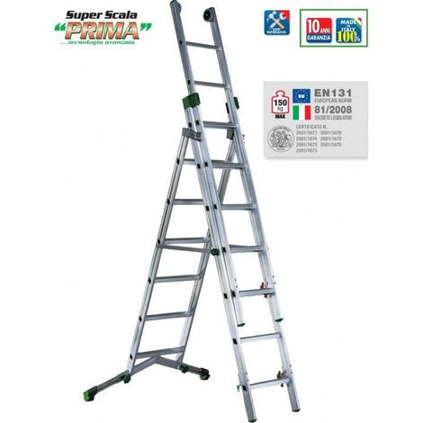 Escalera Facal Prima 3 tramos 6+7+7 peldaños 2,34-5,05